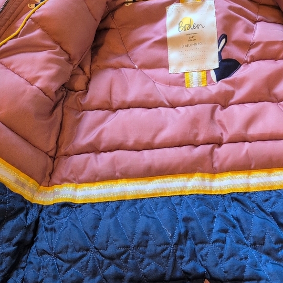 Boden Pink Coat with Rabbit Design - Picture 3 of 8